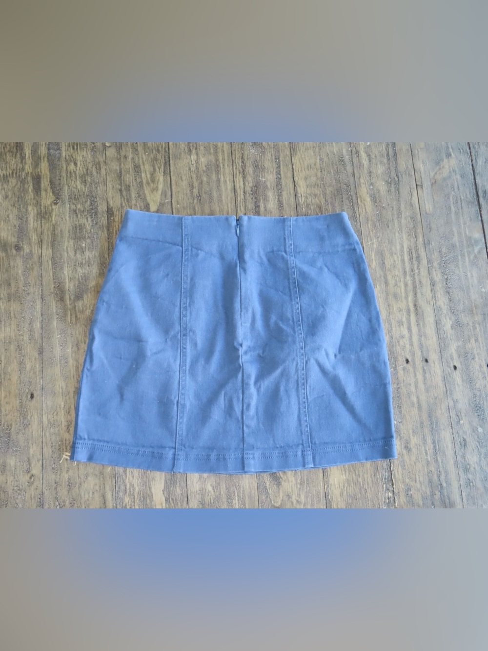 Bundle of Two Skirts Denim Blue and Black Leather